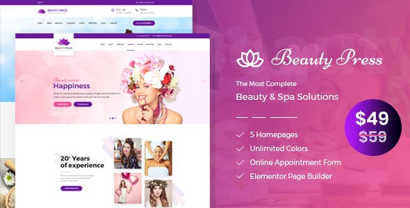 beauty press Beauty Salon Theme - Best Hair Salon/Beauty WordPress Themes
