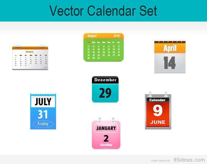 Free Vector Calendar Icons