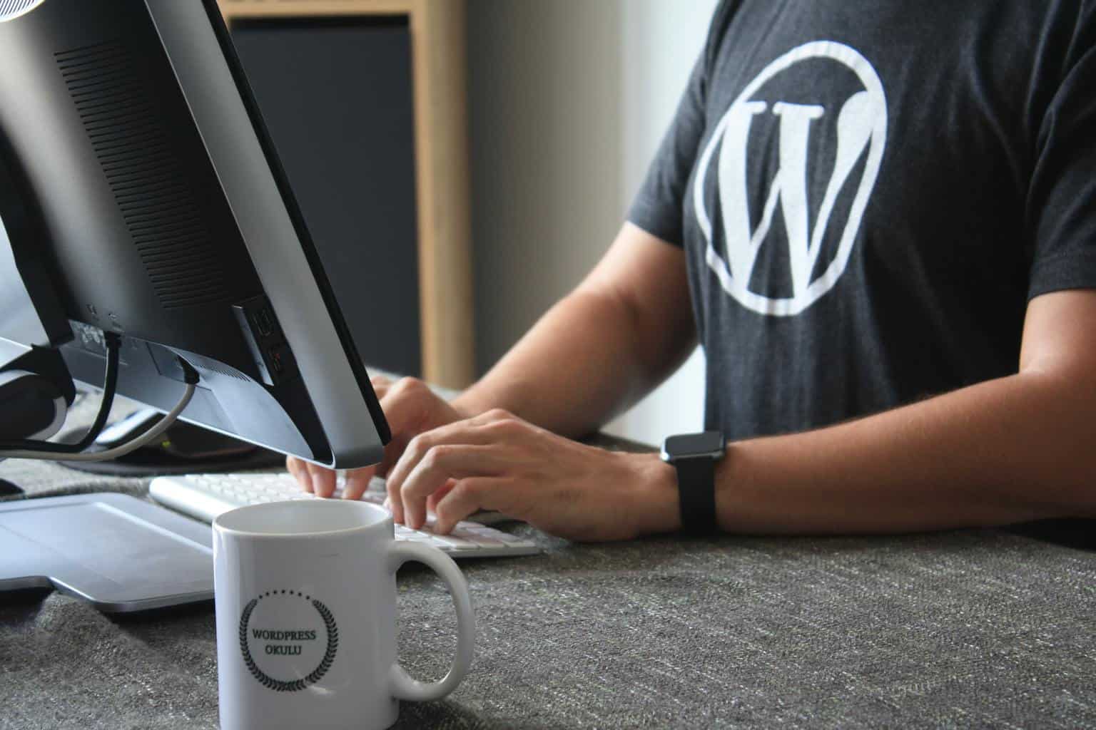 Man in WordPress shirt