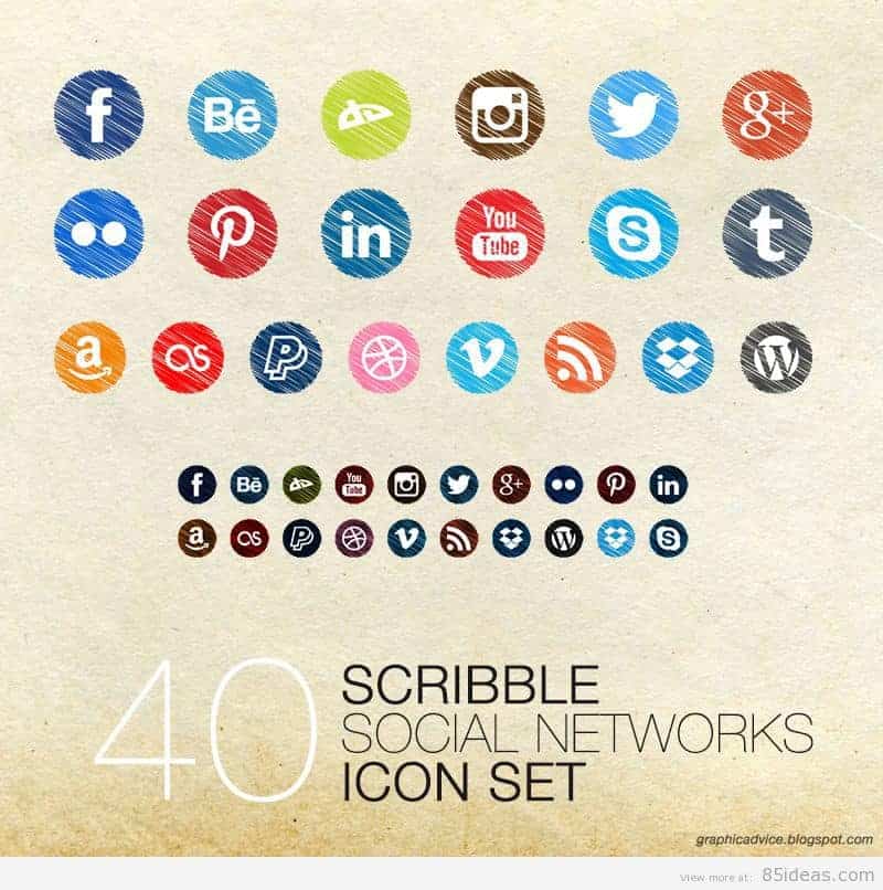Scribble Social icons